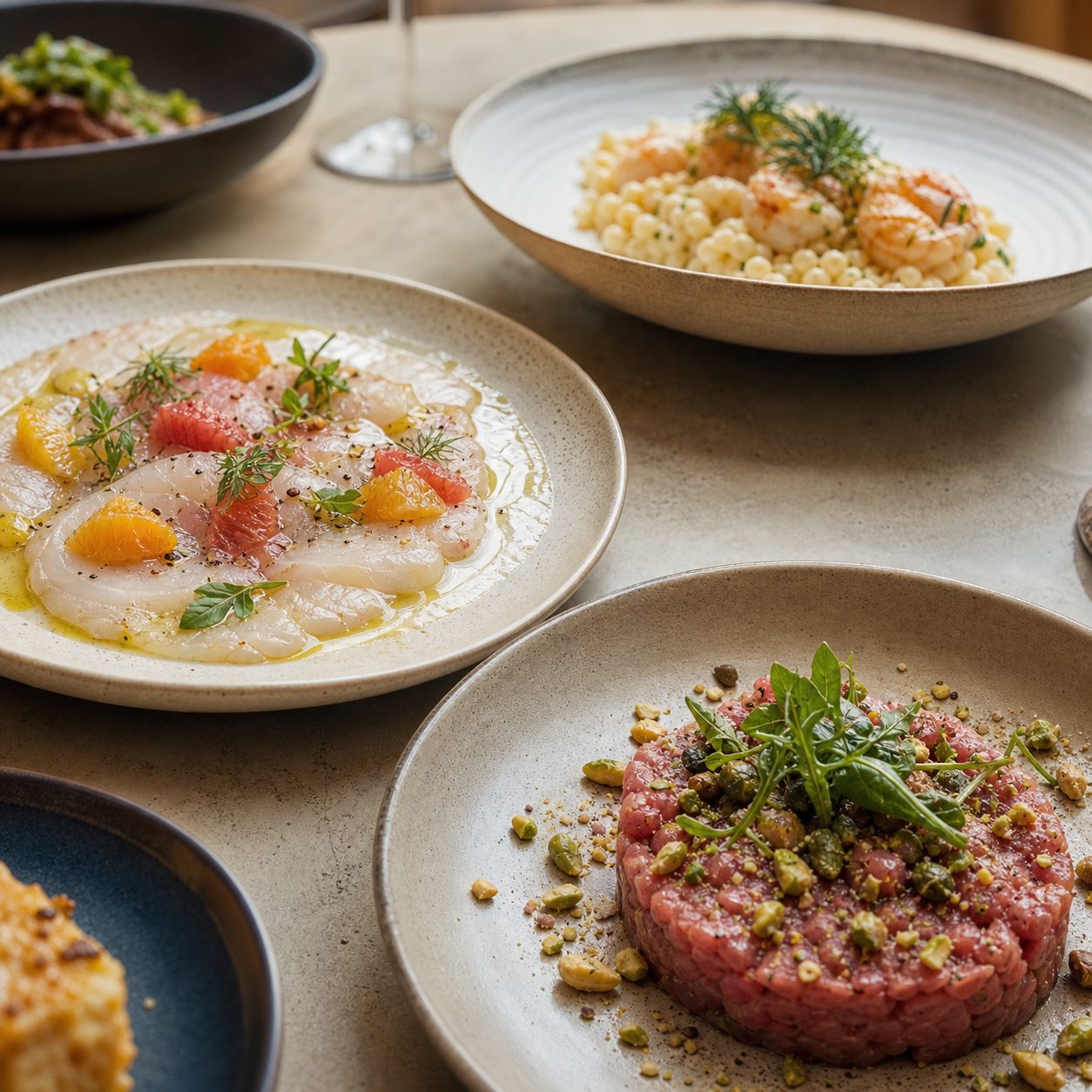 Editorial vizual jela nadahnut Bistro Grad menu stavkama