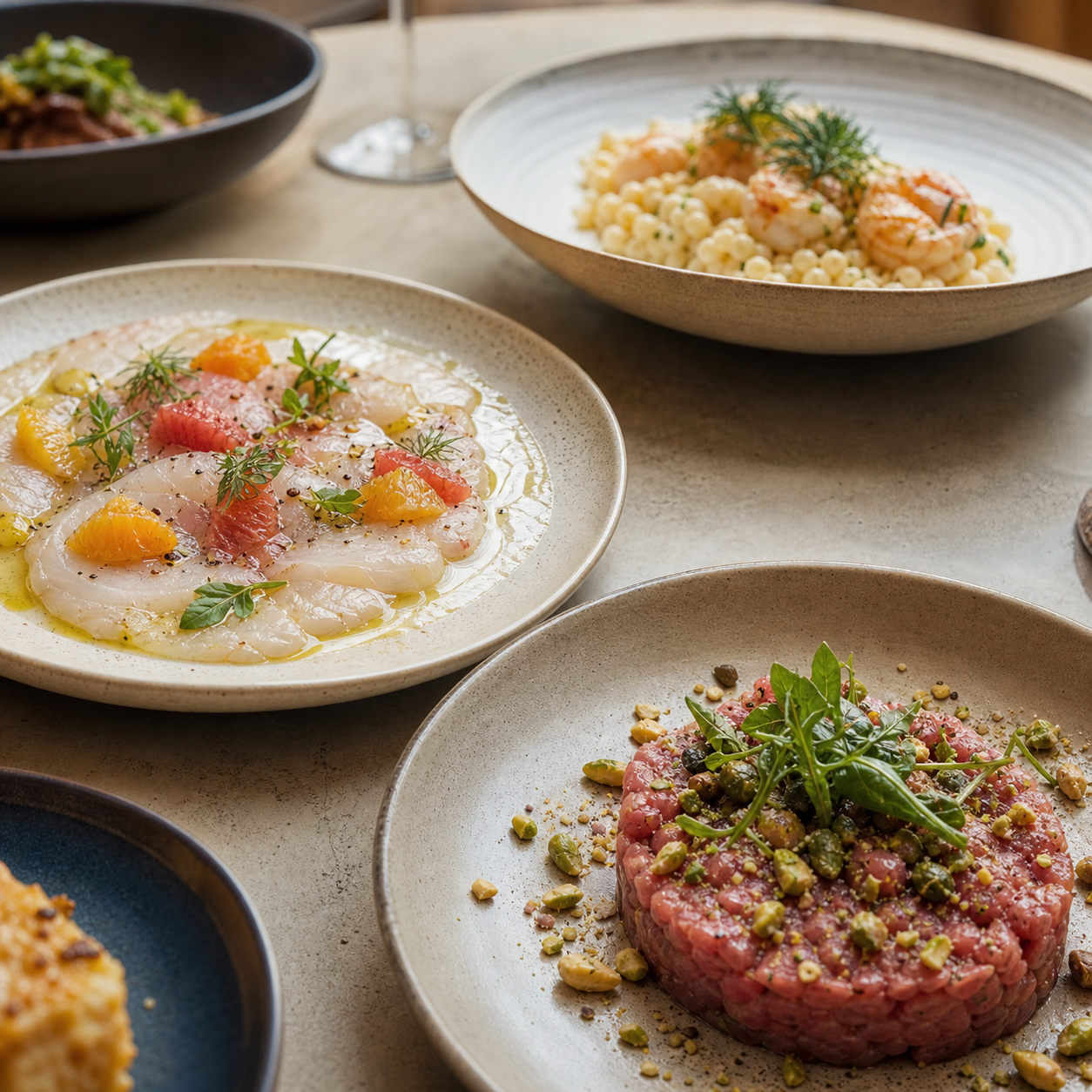 Editorial vizual jela nadahnut Bistro Grad menu stavkama